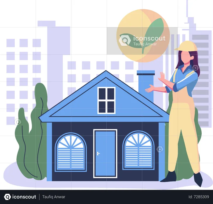 Environmentally friendly house  Illustration