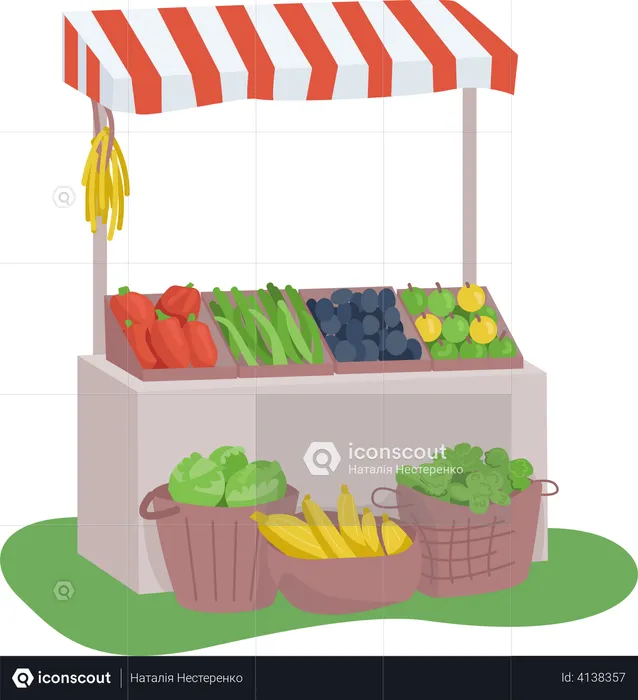 Stand d'épicerie  Illustration