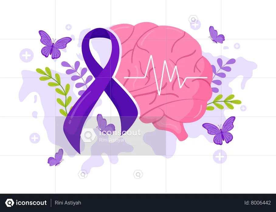 Epilepsy Awareness Ribbon  Illustration