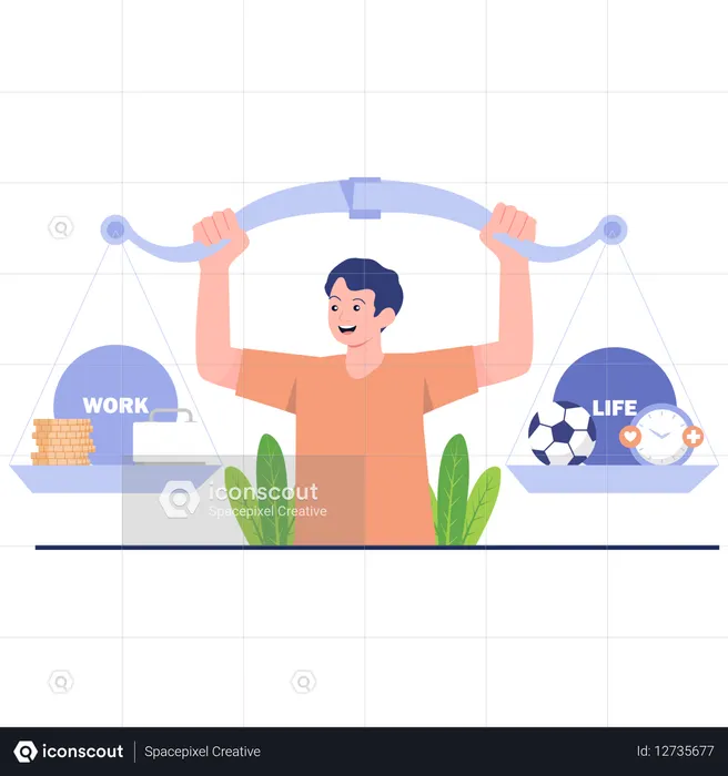 Bon équilibre entre vie professionnelle et vie privée  Illustration