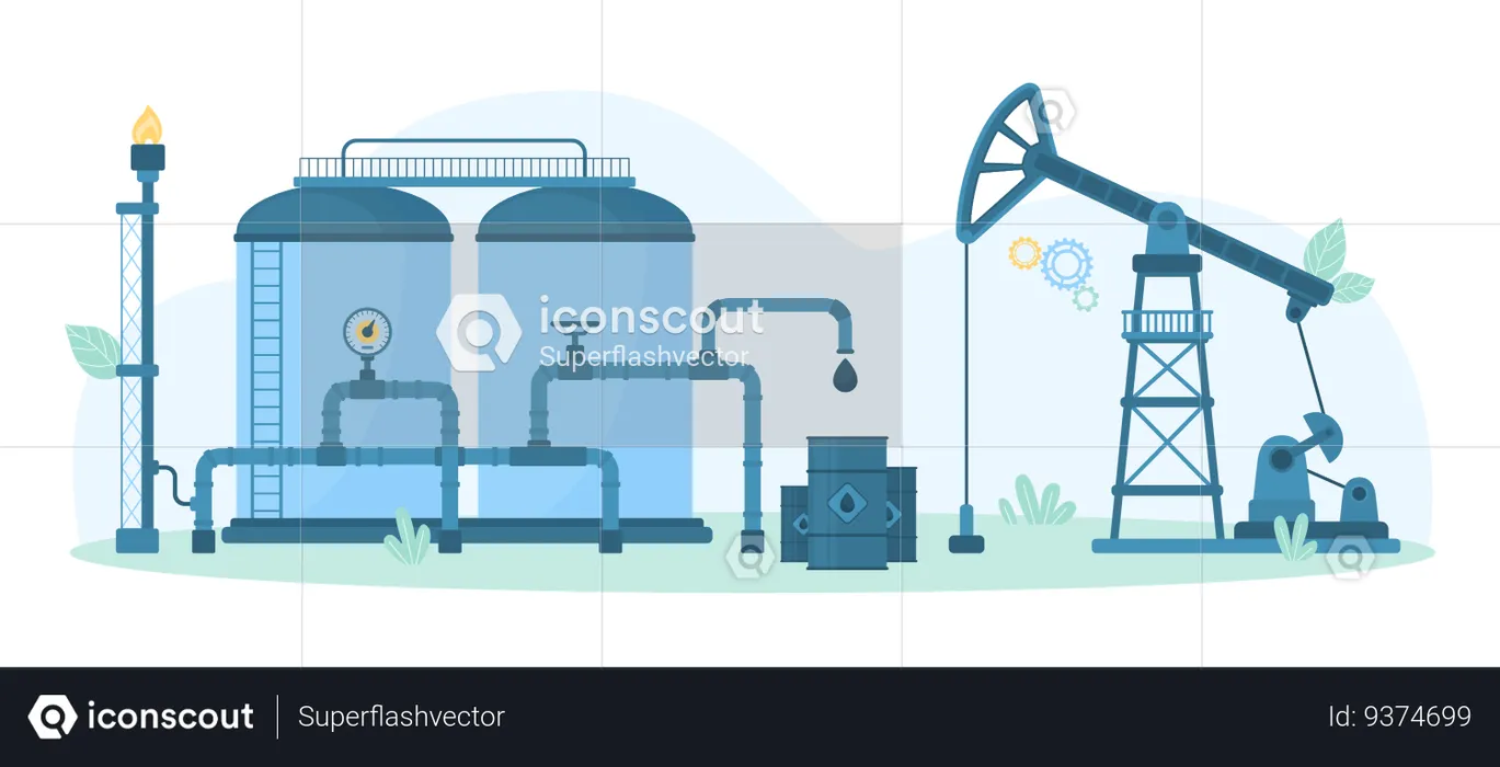 Equipamentos da indústria petrolífera  Ilustração