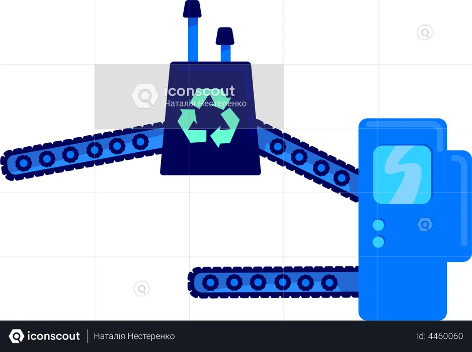 Reciclagem de equipamentos de fábrica  Ilustração