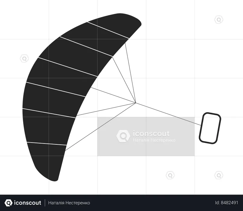 Kite de equipamento de kitesurf  Ilustração