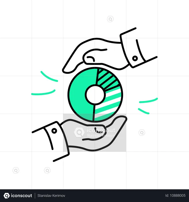 Une équipe commerciale discute d'une analyse de diagramme à secteurs  Illustration