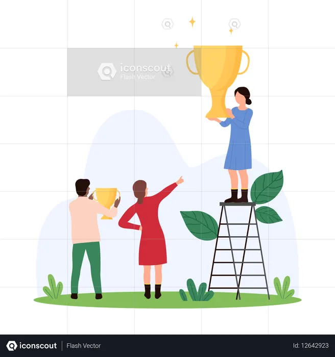 L'équipe commerciale atteint son objectif commercial  Illustration