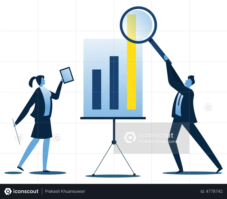 Equipe de negócios analisando o crescimento  Ilustração