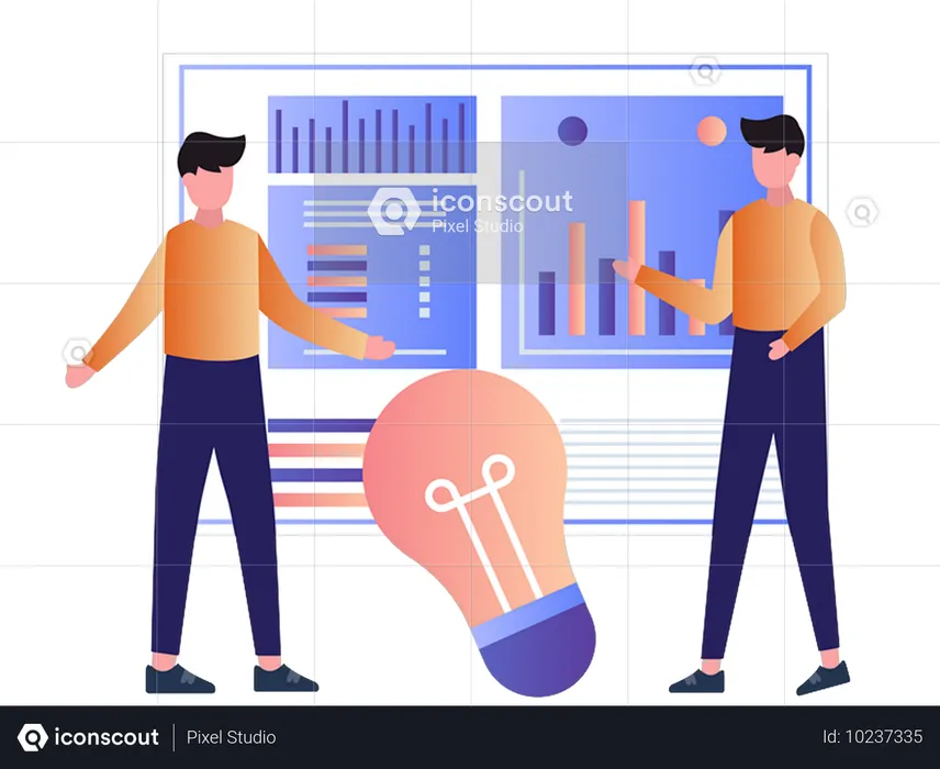 Equipe de negócios fazendo estatísticas de negócios  Ilustração