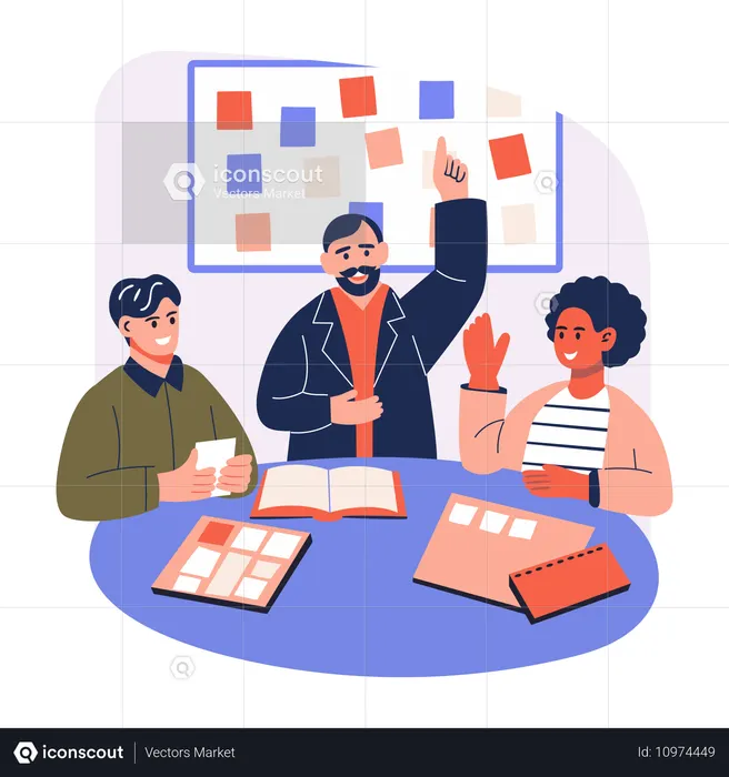 Equipe de negócios fazendo sessão de brainstorming  Ilustração