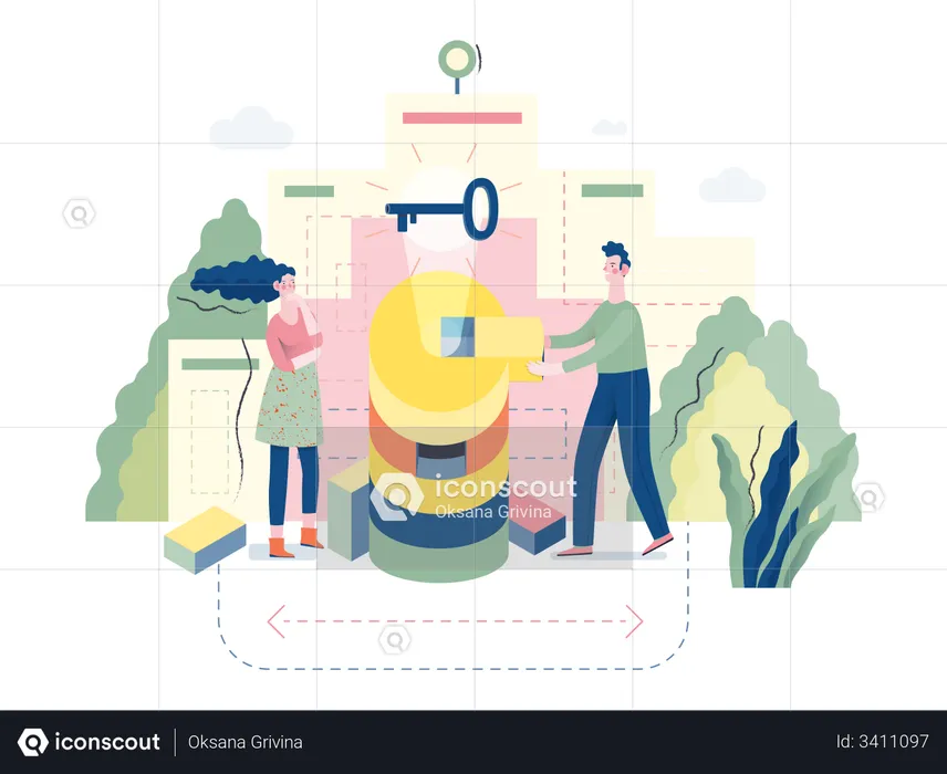 Equipe de negócios resolvendo problema  Ilustração