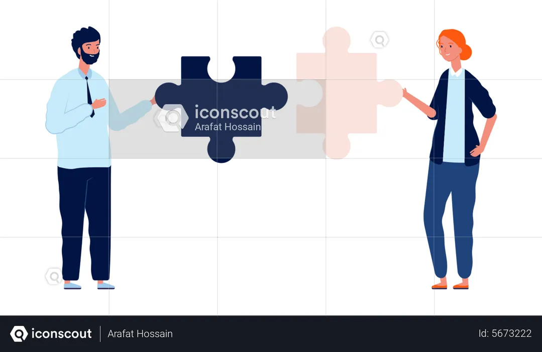 Equipe de negócios resolvendo problema  Ilustração