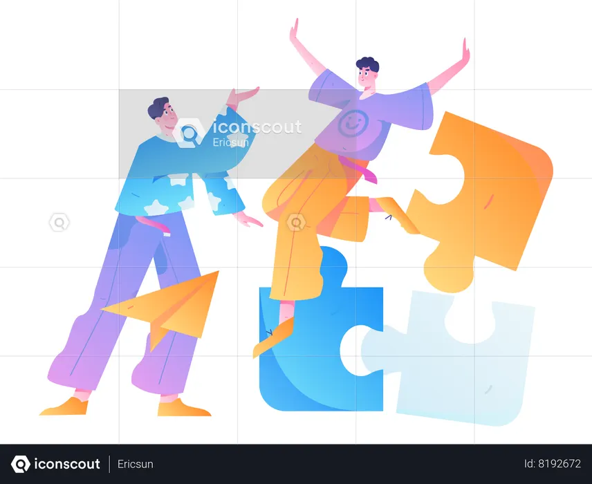 Equipe de negócios resolvendo problemas com criatividade  Ilustração