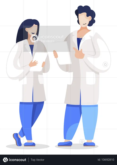 Equipe de colegas de trabalho médico com diagnóstico  Ilustração