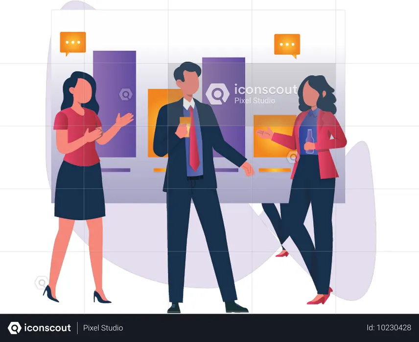 Équipe en communication  Illustration