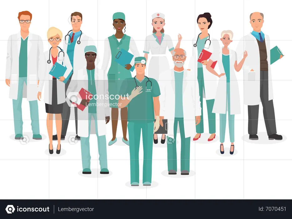 Equipe médica  Ilustração