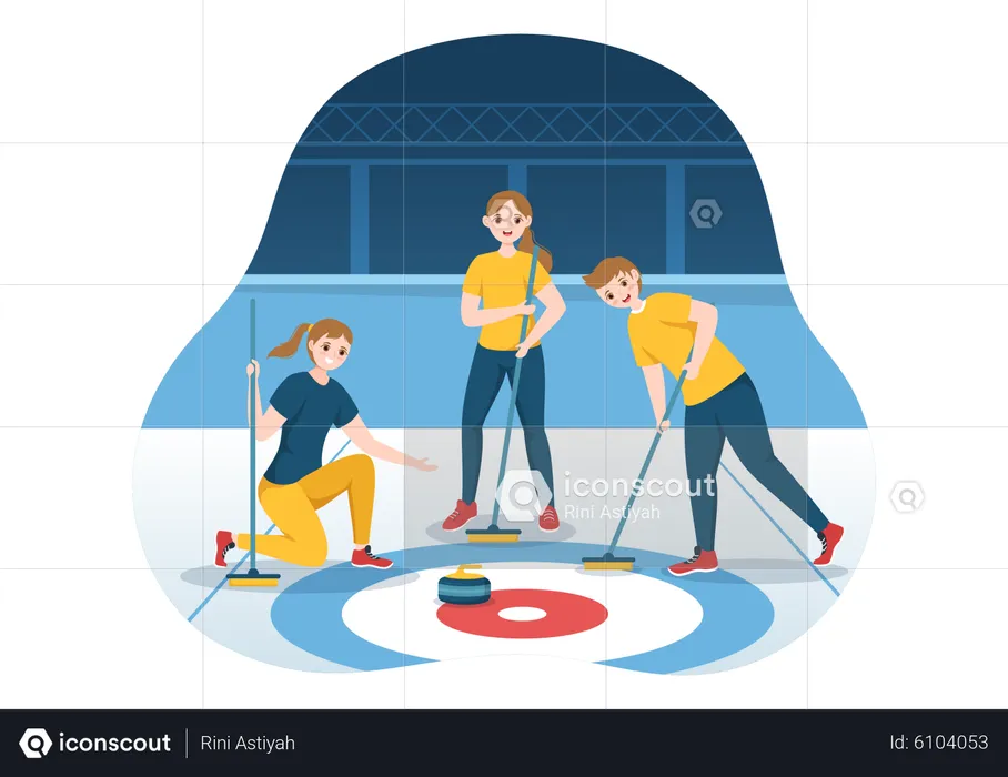 Equipo de curling  Ilustración