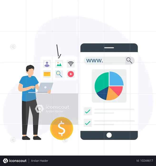 Equipo de negocios analizando el estado financiero  Ilustración