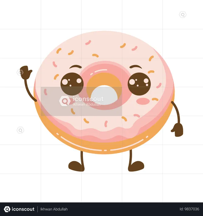 Erdbeer-Donut  Illustration