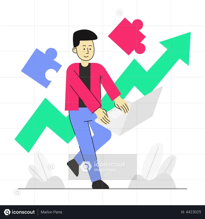 Erfolgreicher Geschäftsmann  Illustration