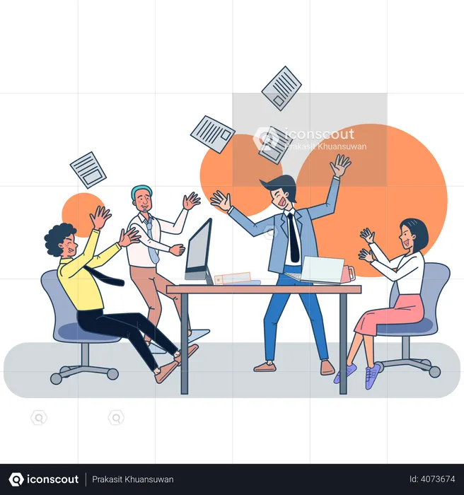 Erfolgreiches Businessteam  Illustration