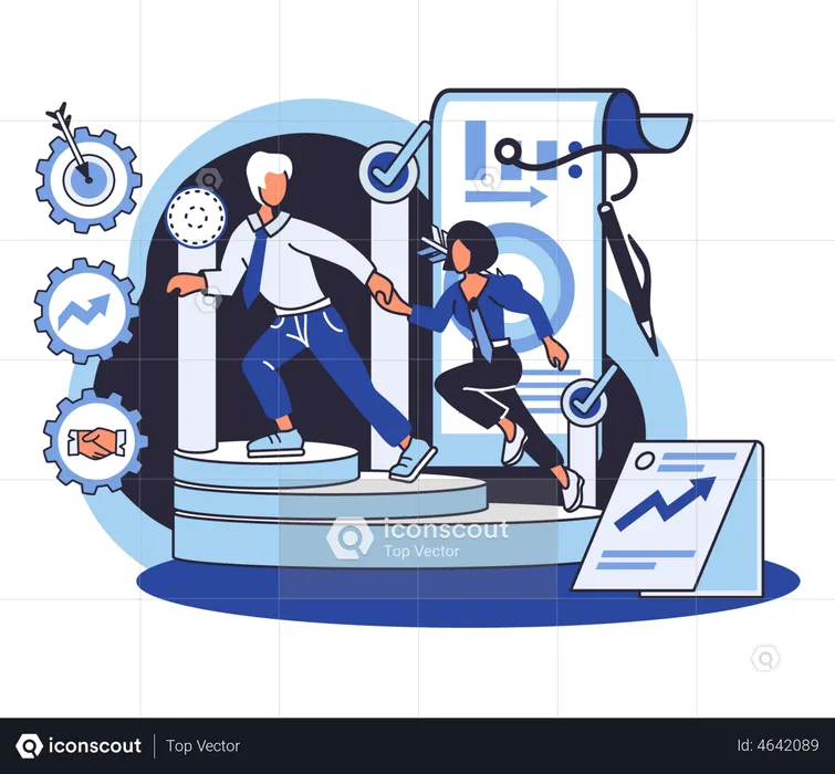 Erfolgreiches Businessteam  Illustration