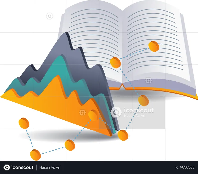 Untersuchung des Wachstums des Bücherlesens  Illustration