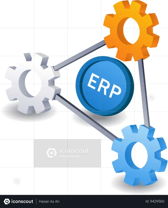 ERP business application symbol  Illustration