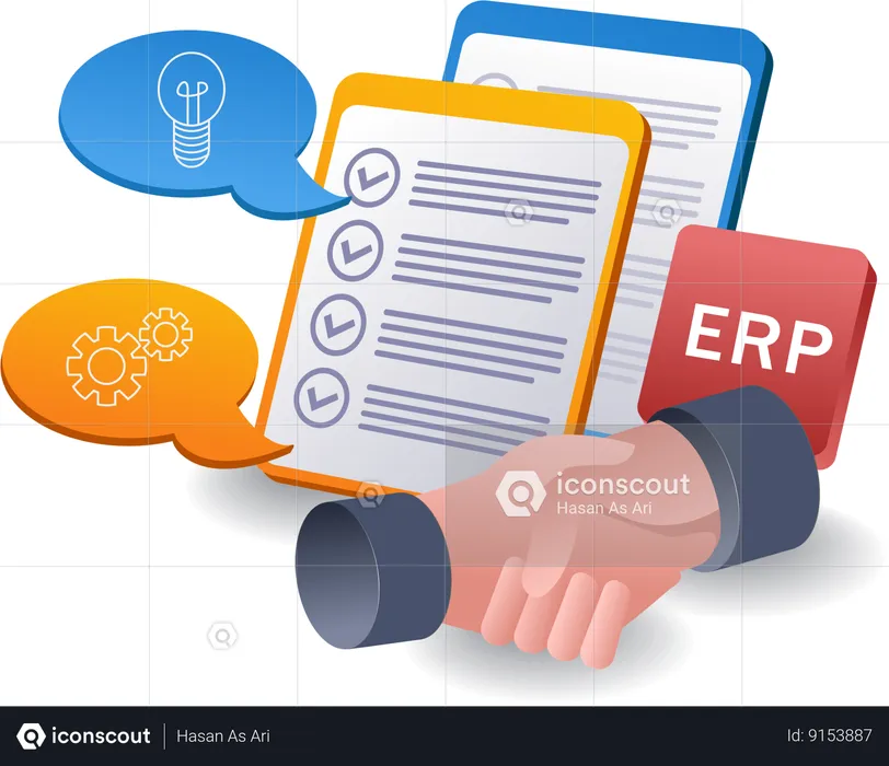 ERP business collaboration  Illustration
