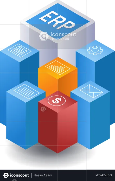 ERP business management system  Illustration