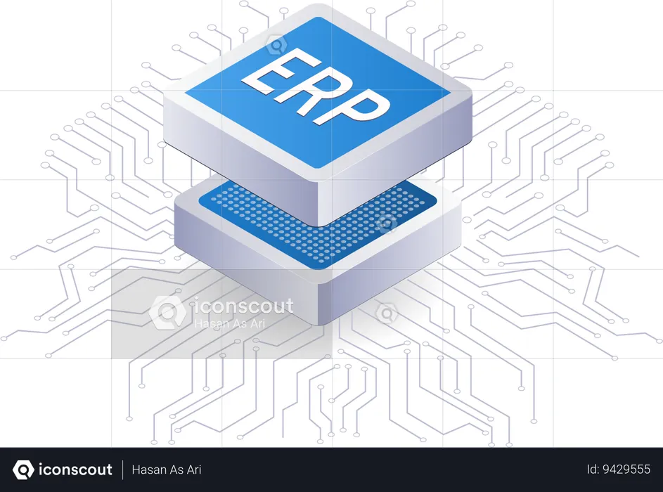 ERP business network technology  Illustration