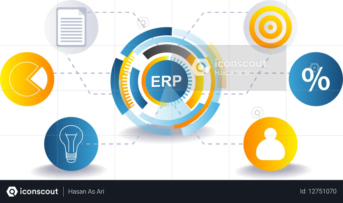 ERP 관리 시스템  일러스트레이션