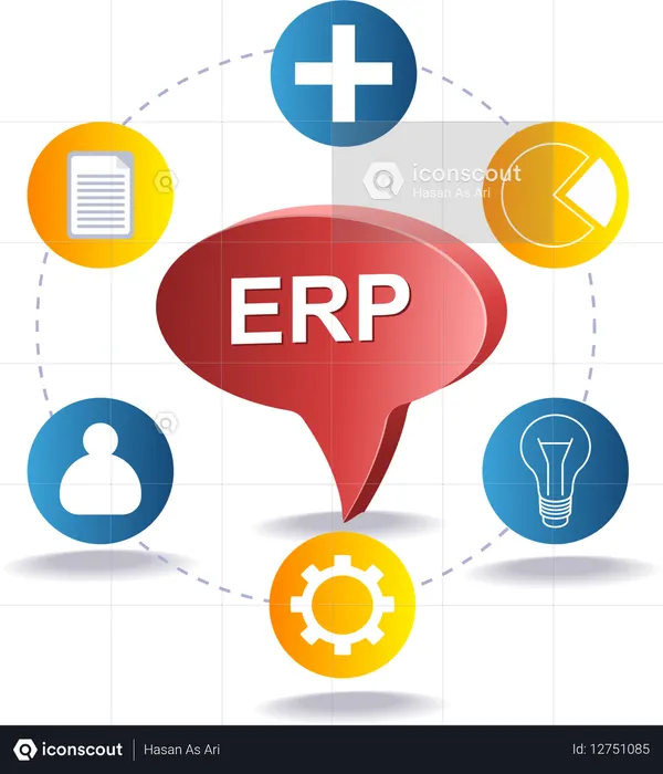 ERP 비즈니스 애플리케이션 시스템  일러스트레이션