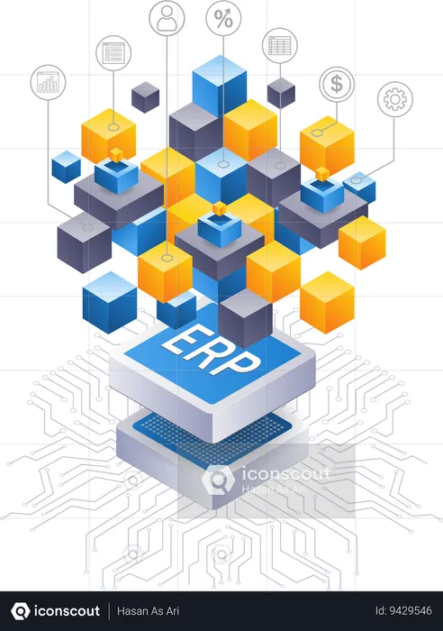 ERP network business developer  Illustration