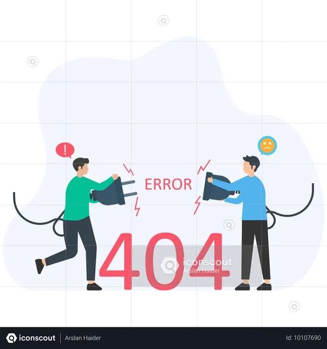 Employé confronté à une erreur 404  Illustration