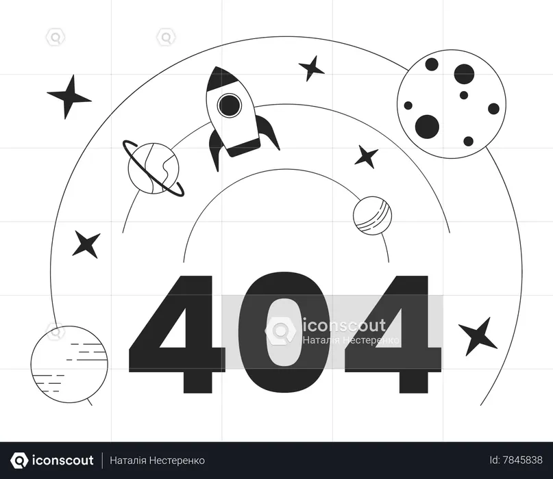 Erro de ciência de foguetes 404  Ilustração