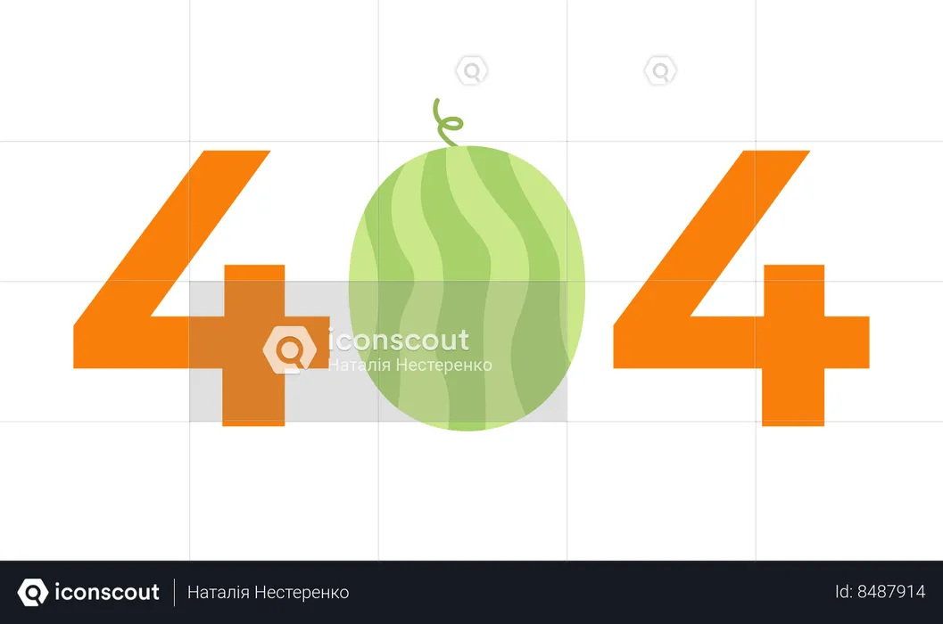 Erro de fruta melancia 404  Ilustração