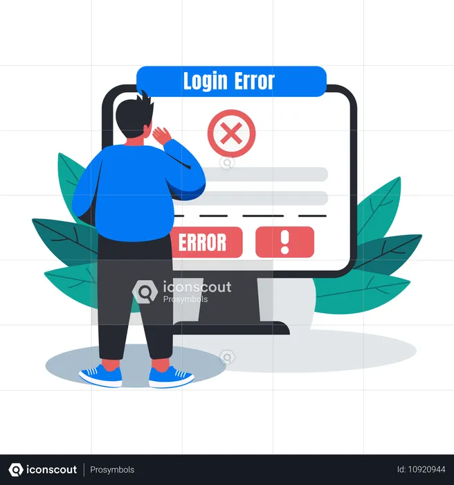 Erro de login voltado para homens  Ilustração