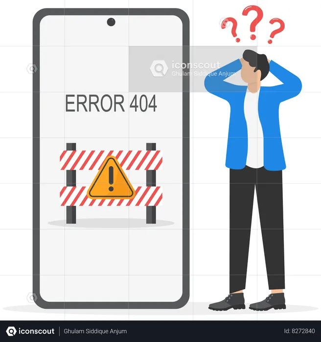 Erro de smartphone 404  Ilustração