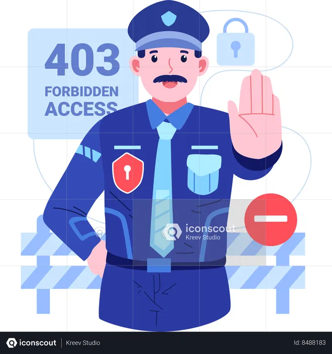 Error 403 Forbidden Access  Illustration