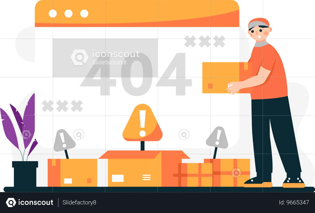 Error 404 delivery service  Illustration