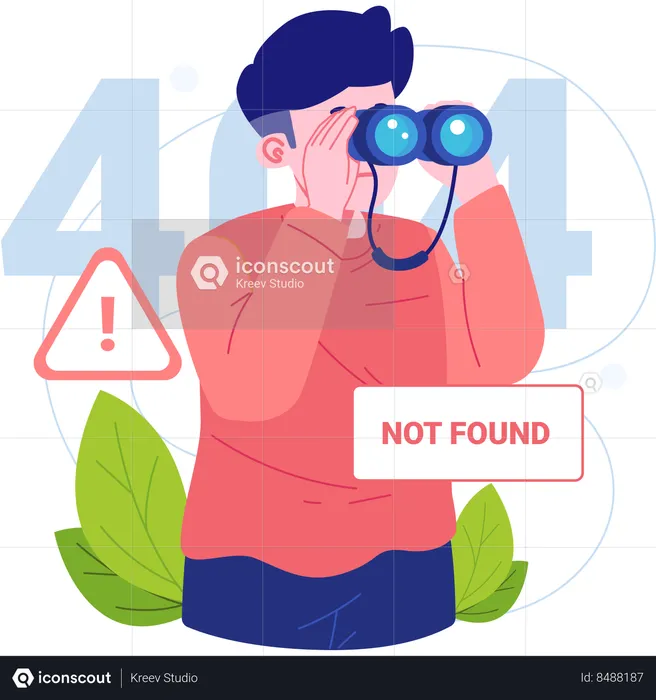 Error 404 Not Found  Illustration