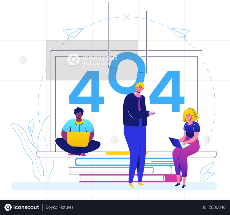 Error 404 page  Illustration