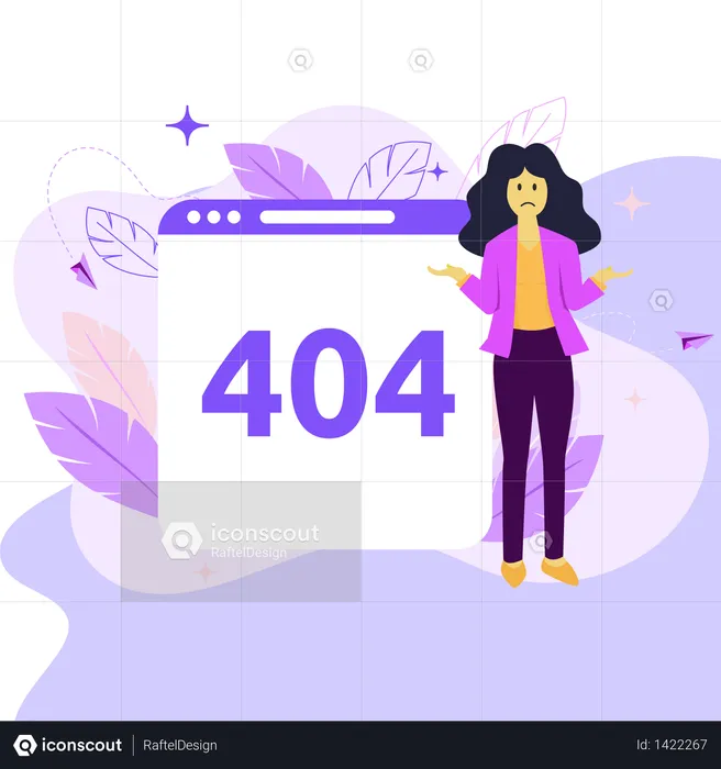 Error 404 unavailable web page  Illustration