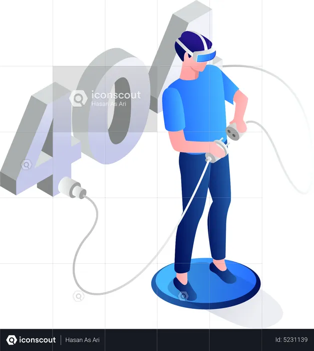Error 404 with virtual reality  Illustration