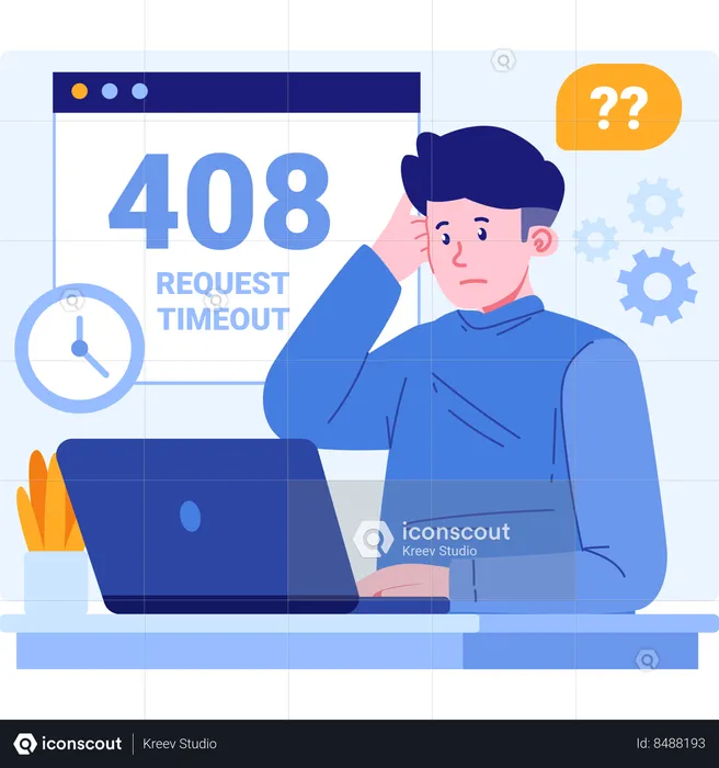 Error 408 Request Timeout  Illustration