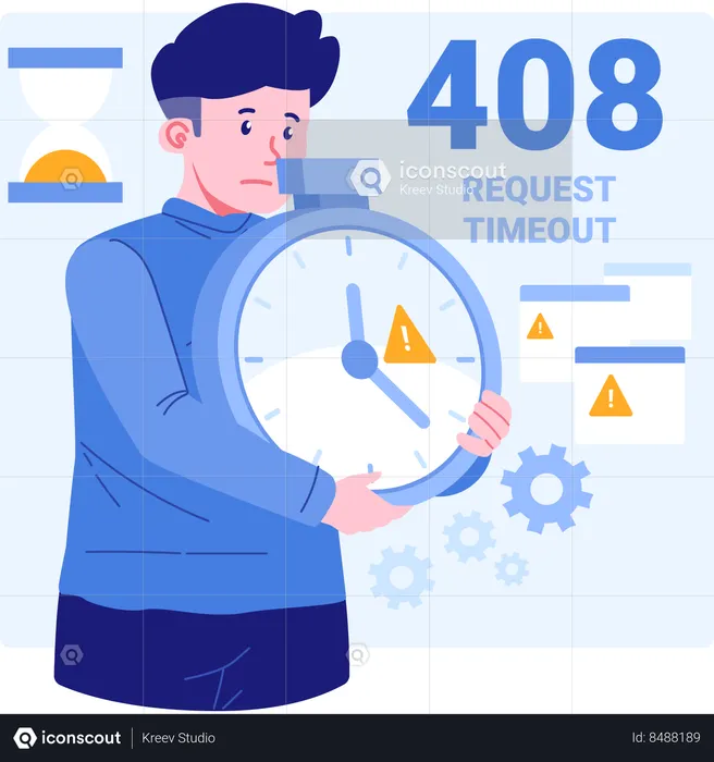 Error 408 Request Timeout  Illustration