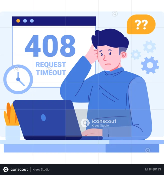 Error 408 Tiempo de espera de solicitud  Ilustración