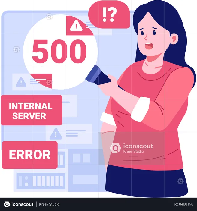 Error 500 Internal Server  Illustration