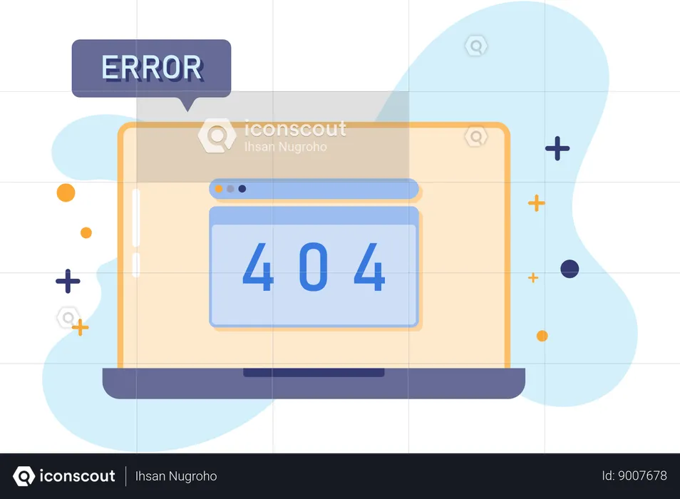 Error code on laptop  Illustration