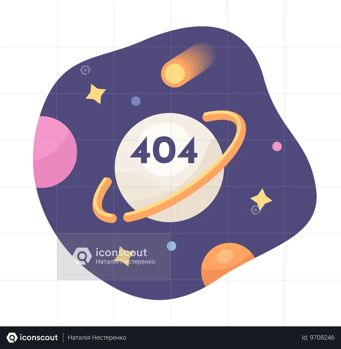 Error 404 de exploración del universo y el espacio  Ilustración