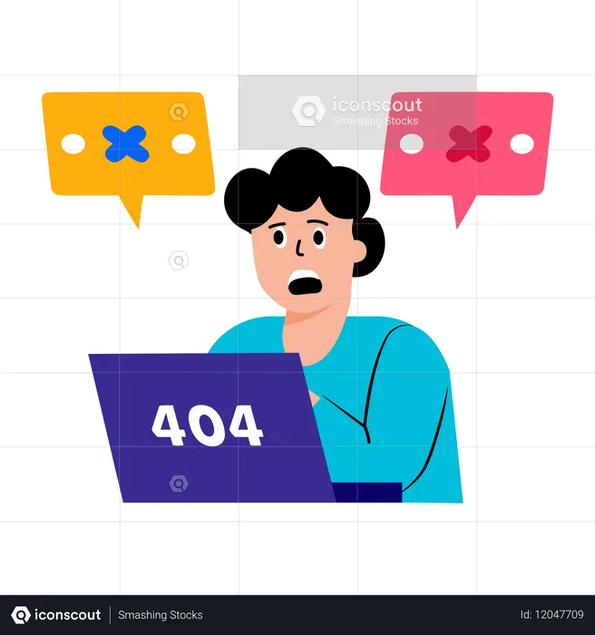 Error del sistema que enfrenta el niño  Ilustración
